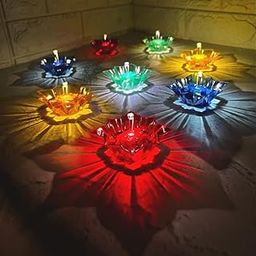 Water Sensor Reflection Led Diyas with Water Sensing Technology E-Diya (Set of 8) Warm Orange Ambient Lights, Battery Operated Led Candles for Home Decor, Festivals Decoration-image-54