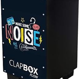 Clapbox Flow Graphic Cajon- Walnut wood (H:50 W:30 L:30) - 3 Internal Snares, Black (Disco) (Make some noise)-image-35