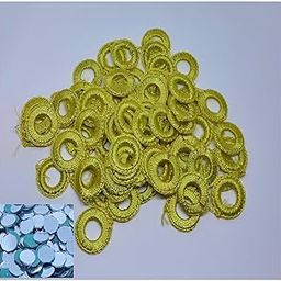 Mirror Frames with Mirrors for Embroidery, 8mm Inner, 1.7cm Outer, Yellow, 50 Pieces Set-image-88