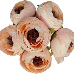 Bridal Hair Pin Accessories/Fancy Golden Juda Pins with Artificial BIG 4 CM PEACH COLOR Flowers Hair Pin for Women and Girls hair pins for women wedding - Set of 6 PCs-image-59