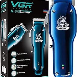 VGR V-679 Professional Hair & Beard Clipper for Men | 180 Min Runtime, USB Rechargeable, Corded & Cordless Use, Stainless Steel Blades, 4 Length Settings (Blue)-30