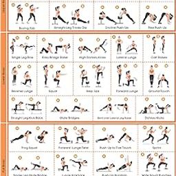 SPORTAXIS- No-Equipment Laminated Body Weight Workout Poster with Coloured Illustrations- Home Workout Posters for Men and Women - Body Weight Basic Poster-18"x 27"-image-73