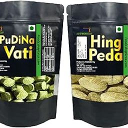 Pudina Vati and Hing Peda 100 grams each Mint Vati Pudina Goli Asafoetida Hing Candy-image-80