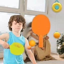 Storio Hanging Table Tennis Trainer Ball Set Ping Pong Indoor Games for Kids | Interactive Fun with 2 Rackets and 5 Balls-10