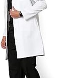 KNYA Men's Lab Coat | Poly Viscose Long Sleeves Medical Apron | 3 Pockets | Uniform for Doctors (M)-23