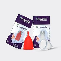 Imasafe Reusable Menstrual Cup for Women | Small Size with Free Pouch | Ultra Soft, Odour & Rash Free | 100% Medical Grade Silicone | Protection for Up to 8-10 Hours | Red + Transparent-image-106