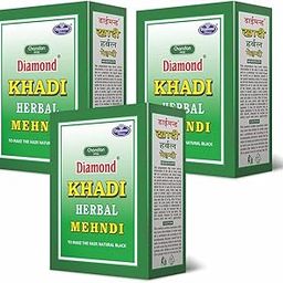 DIAMOND Khadi Herbal Mehndi Chandan Mix for Unisex, 45g - Black (Pack of 3)-image-101