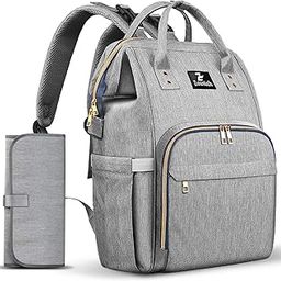 Diaper Bag, Multifunction Waterproof Nappy Bags with Diaper Changing Mat-image-47