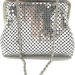 Womens clutch metal mesh evening purse bag for Cocktail Party Prom Wedding Banquet-image-27