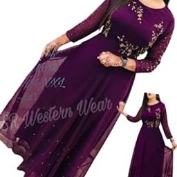 Attractive Georgette Gowns for Women (M Creation_P-18435252-2XL) Purple-image-33