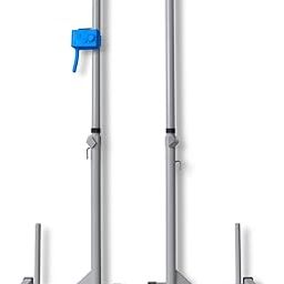 MUNDET WALA Badminton Net Poles, Metal Construction, Height Adjustable, Indoor Outdoor Set, Black-picture-0