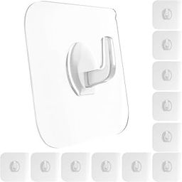 MWSLY Polyvinyl Chloride Wall Hooks Transparent Reusable Seamless Hooks Bathroom Kitchen Heavy Duty Self Adhesive Hooks For Hanging Coat Towel Key Clothe Kitchen Item(5)-image-12
