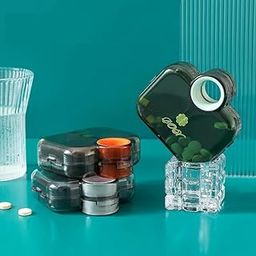 Pill Organiser Pill Box For Deily use Portable Pill Organizer With 6 Compartments Transparent Sealed Container with Creative Handbag Styling Medicine box for Outdoor Travel-image-19