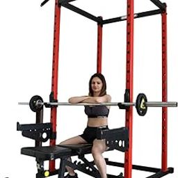 GAMMA FITNESS Power Squat Rack PR-04 Luxury | Power Rack with jhooks and Laser Cutted Panel | Heavy-Duty 2.5 x 2.5 inch Frame with Inter-Locking Attachment Mechanism-19