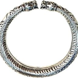 925 Sterling Silver Tribal Design Lion Head Motif Unisex Kada-image-78