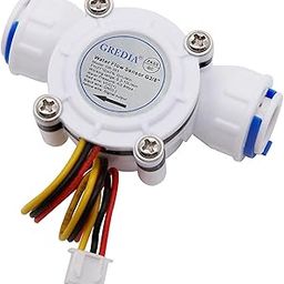 GREDIA 3/8" Quick Connect Water Flow Sensor Food-Grade Switch Hall Effect Flowmeter Fluid Meter Counter 0.3-10L/min-11