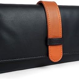 Wallet for Women & Girls - Slim Bifold Design - Ladies Clutch - Vegan Leather Purse - Black-35