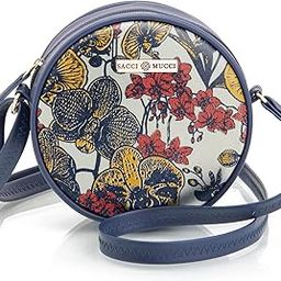 Women's Classic Round Sling Bag-Orchid Pattern Design-image-54