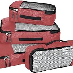 KEMENDRA 4 Set Packing Cubes for Suitcases,Bag Organizers for Carry on Luggage, Suitcase Organizer Bags Set for Travel Essentials Travel Accessories (RED)-picture-40