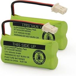 GLEPOWEER BT183342 BT283342 BT166342 BT266342 BT162342 BT262342 Battery Compatible with CS6114 CS6419 CS6719 EL52300 CL80111 Cordless Handset Phone (Pack of 2)-29