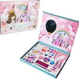 VikriDA Big Size Kids Washable Makeup Kit, Fold Our Makeup Palette with Mirror, Make Up Toy Cosmetic Kit Gifts for Girls - Safety Tested- Non Toxic-image-30