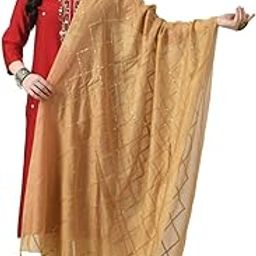 Women's Golden ChanderiSelf Degine Dupatta Chunnis(SC_ARS01053)-image-97