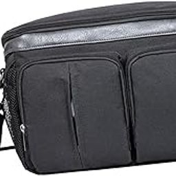 ILSMYSUTRA Universal Stroller Organizer Baby Accessories Large Main Pocket Stroller Bag Black-image-20