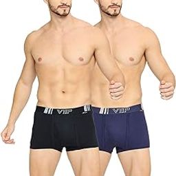 vip Men's Cotton Solid Trunks (Pack of 2) (Brando Plain_Assorted-picture-29
