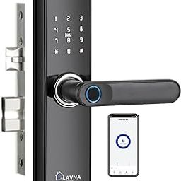 LAVNA Digital Smart Door Lock | 6 Way Unlock | Fingerprint, Mobile App, OTP, PIN, RFID Card and Manual Key Access for Wooden Doors (LA16, Bluetooth)-7