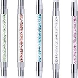 KIRA 5pc Dual-Side Acrylic Pen Brushes, Silicone Head, Acrylic Handle Nail Art Pens-12