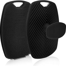 BiyoWood Silicone Bath Brush Body Scrubber,Shower Scrubber for Nourishing Cleaning & Exfoliating Your Skin Lather Boosting Bristles with Ergonomic No-Slip Handle(BLACK)-image-42