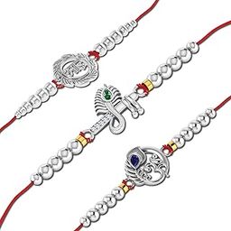 37.5 Silver Rakhi Combo Pack of 3 – Traditional & Designer Rakhis with Premium Gift Box | Since 1983 | Endorsed by Riya Sen (Rakhi7)-image-76