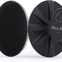 BEAUTAIL Silicone Body Scrubber Shower Bath Wash Brush Gentle Exfoliating Scrub Cleansing Loofah for Women Men Baby Sensitive Skin, Easy to Clean, Lather Nicely, More Hygienic, 1 Pack, Black-15