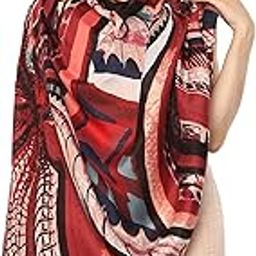 Abstract Printed Cotton Scarf, Scarves, Stole & Shawl for Women for all seasons with shimmer, Size 90 * 190 cms-image-89