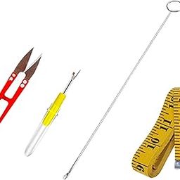 Gemsy 4 in 1 Combo Seam Ripper | 1 Thread Cutter | Inch Tape | Loop Turner for Home Tailoring and Professional Material for Sewing-13
