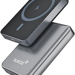 JUICE OJP1002 Magnetic Portable Charger | 5,000mAh Wireless Portable Charger with USB-C Cable | Type-C Input/Output with Max 15W Wireless Output Power Bank (Black)-image-48