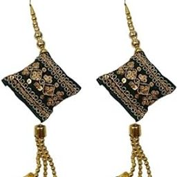 Generic MPK Perfect Ethnic Hanging Cotton Latkan for Saree, Blouse and Lehenga Pack of 2 Green-31