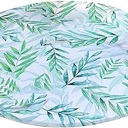 UJEAVETTE Fitted Table Cloth Water Resistance Dinner Table Cover Dust Proof Wipe Clean Green Leaves 80cm-image-45