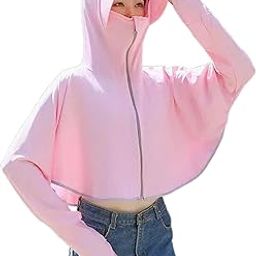 Womens Sunscreen Hoodie Jacket - Advanced UV Protection from Sun Light & Pollution - UPF 50+ Protection Scarf with Long Sleeve & Face Mask-image-37