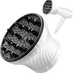 MAYCREATE® Curly Hair Diffuser for Hair Dryer, Heat-Resistant, Adaptable Clip-On Blow Dryer Diffuser, Universal Styling Diffuser Attachment Volumizing Diffuser for Curly Hair, Boosting Volume, White-image-91