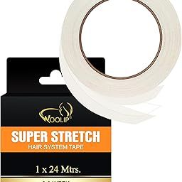 Woolip Super Stretch No Shine Transparent Tape Hair Patch Tape. Ultra Super Strong Hold, 1 Inch Cotton Material, Double Sided, and Waterproof. (24M)-image-78