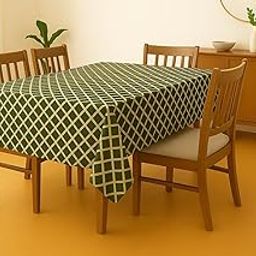 Waterproof Tablecloth – Floral Printed Polyester with Inner PVC Coating – Square Table Cover for 4 Seater – Stain & Spill Resistant Dining Table Cloth (Green, 56 X 56)-image-90