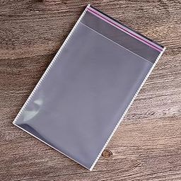 DMS RETAIL Clear Transparent Self Adhesive Resealable Plastic Pouch Bag Plastic polythene Clear Transparent bags BOPP Plastic pouch Bags Small To Large Size Pack Of 50 (8X12 Inches)-10