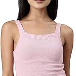 SHOWOFF Women's Solid Shoulder Straps Cream Crop Top-TK-67026_Cream-image-37