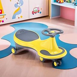 Kuber Industries Steering Scooter for Kids | Twister Ride on Baby Toy | Comfortable Seats & Foot Rest | Swing Kids Toys Upto 30 Kgs | Push Cycle for Baby with PP Wheels | Yellow & Grey-image-13
