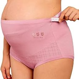 Women Soft Cotton Stretchable Maternity Over Bump Belly Support High Waist Plus Size Pregnancy Briefs Underwear with Adjustable Waistband-image-70