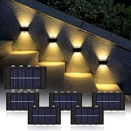 Ousam Led Solar Fence Lights Outdoor Lights Solar Powered Wall Lamp Up Down Lighting For Deck,House,Doorway,Path,Porch Security Decor(Warm White 6 Pack) - Abs-image-98
