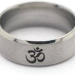 OM SILVER - Titanium Steel Ring for Men & Boys (Size : 22)-image-93