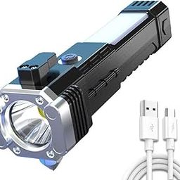 Torch Light, LED Tactical Flashlight Long Distance Beam Range with Power Bank, Hammer and Strong Magnets,Window Glass and Seat Belt Cutter 4 Modes for Car Camping Hiking Indoor Outdoor (A - 1)-5