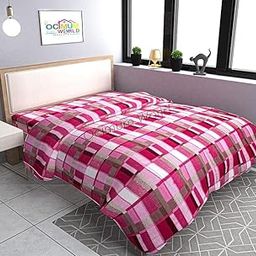 MORADO® Woolen Fabric 200 TC Double Bed Quilt Cover/Duvet Cover/Rajai Cover/Blanket Cover for Winters (90 X 100 Inches, Pink)-image-67